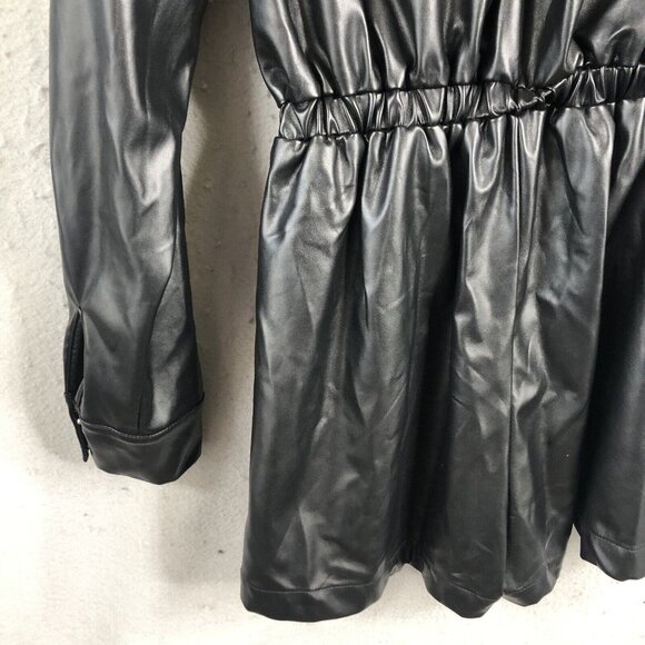 Strut and Bolt Mini Romper Womens S Black Vegan Leather Fringe Whimsigoth NEW - Picture 16 of 16